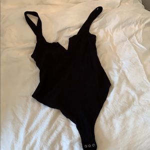 Black thong body suit